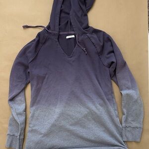 Maurices Purple and Gray V-Neck Hooded Sweater